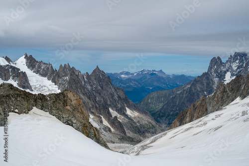 Pointe Helbronner alpine ridge and glacier - Courmayeur, Italy