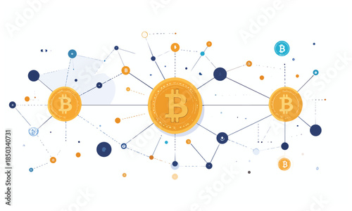 Cryptocurrency Blockchain Network – Vector Financial Illustration