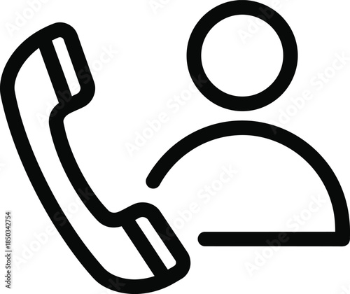 Phone icon with a person s silhouette