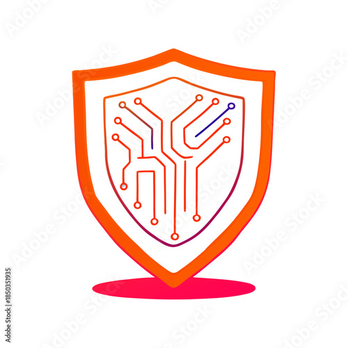 Digital Padlock with Circuit Technology Representing Cybersecurity, Data Protection and Network Safety.