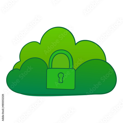 Digital Padlock with Circuit Technology Representing Cybersecurity, Data Protection and Network Safety.