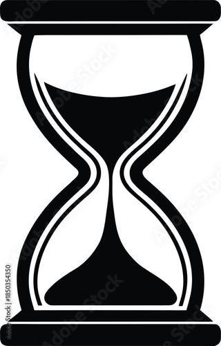 Black hourglass silhouette vector illustration