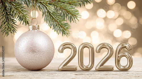 New Year 2026 celebration background for holiday cards, banners, posters, invitations, and promotional materials. Happy New Year 2026 banner