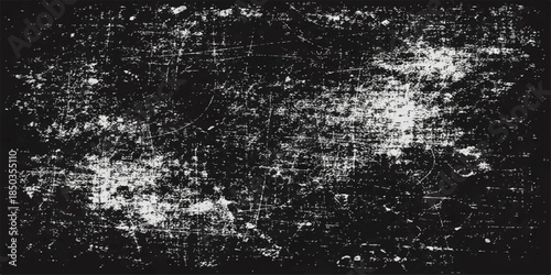 Vintage black and white paint splash design with a textured grunge marble pattern on a dirty old stone wall surface illustration