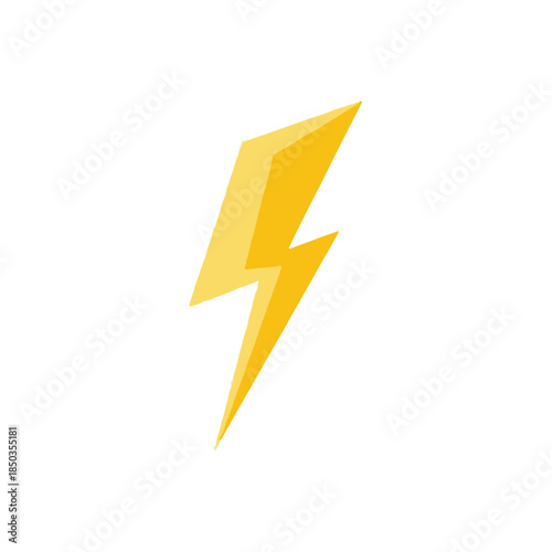 Energetic Yellow Lightning Bolt Icon on White Background