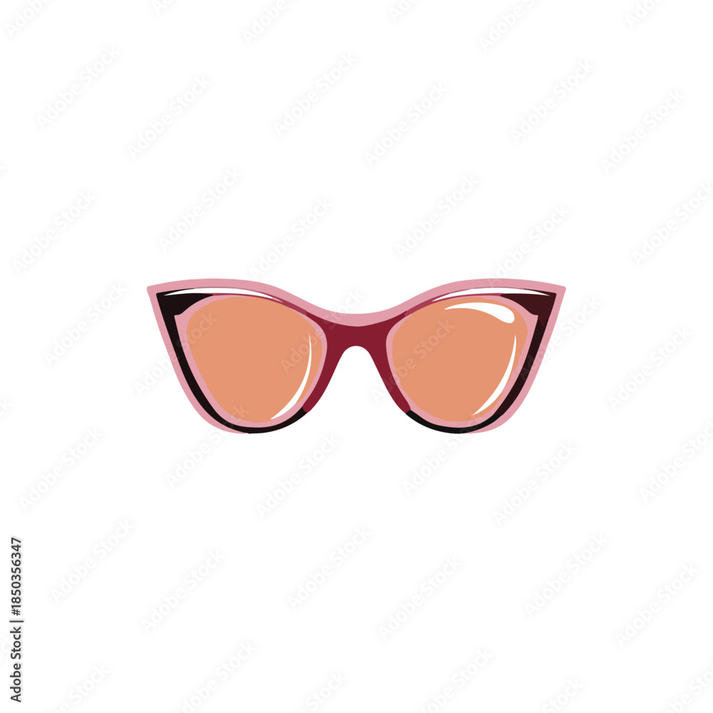 Fototapeta premium Stylish Pink Sunglasses Illustration on White Background