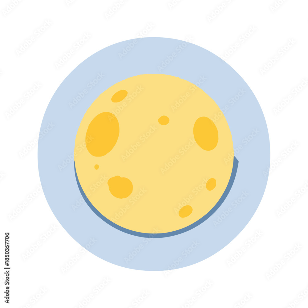 Fototapeta premium Abstract Moon Illustration on Blue Background, Minimalist Design