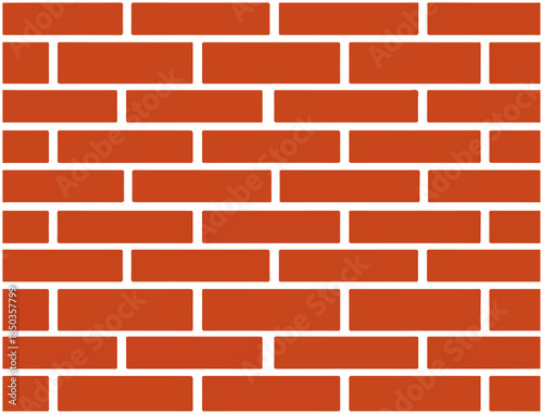 Brick Wall Seamless Pattern, Terracotta and White, Background Texture