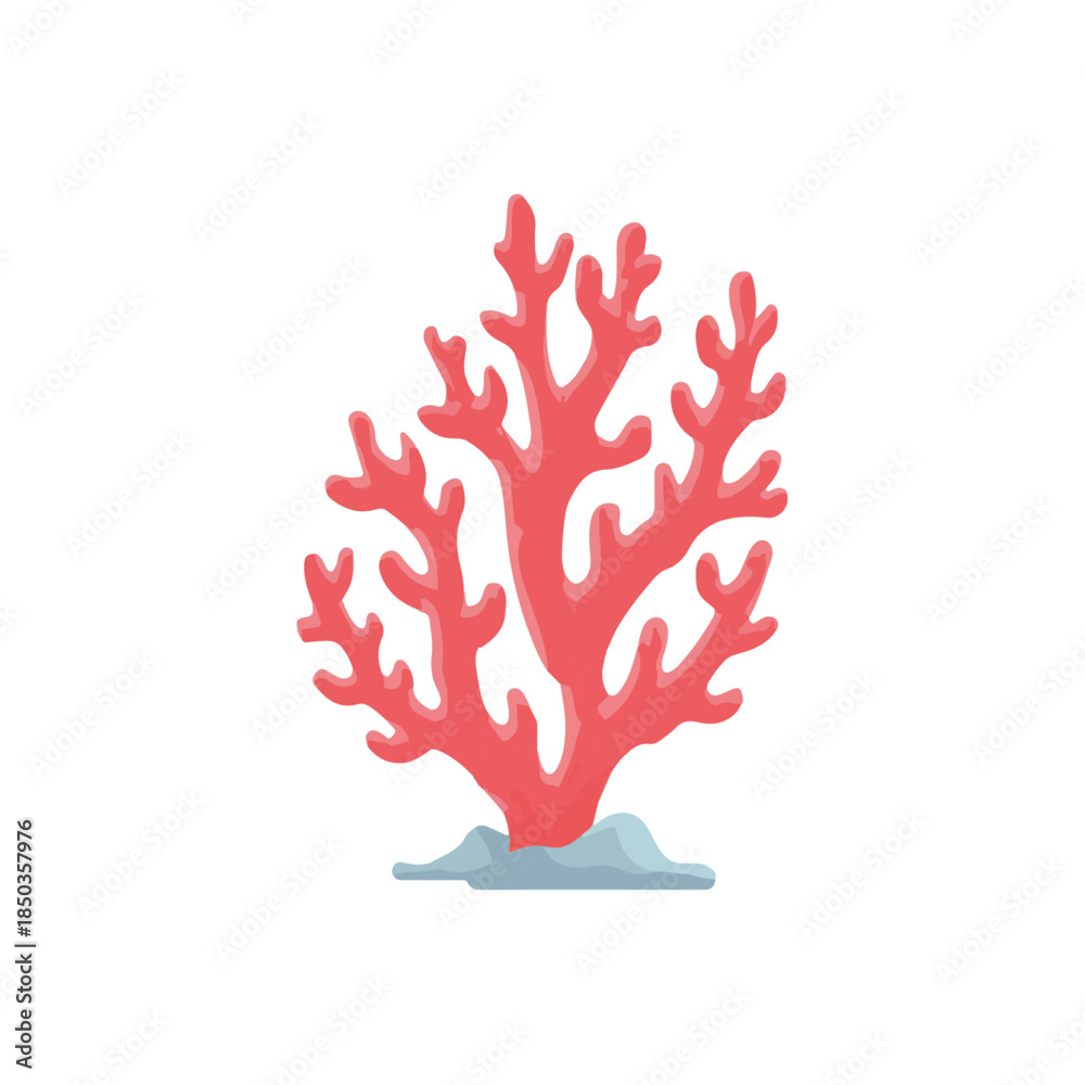 Naklejka premium Coral Reef Illustration on White Background Marine Life Design
