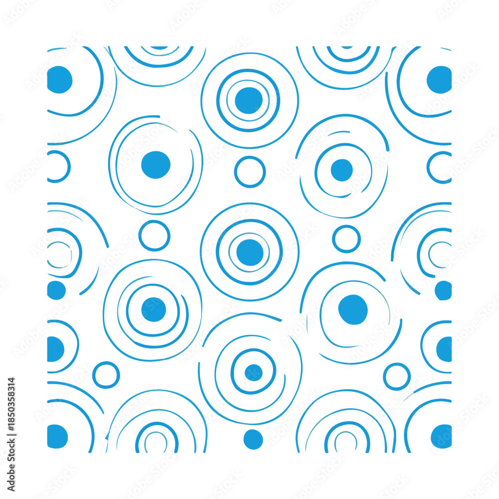 Fototapeta premium Geometric Blue Circle Pattern for Modern Design Projects