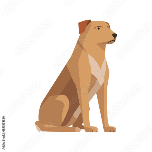 Geometric Dog Portrait Minimalist Animal Illustration on White