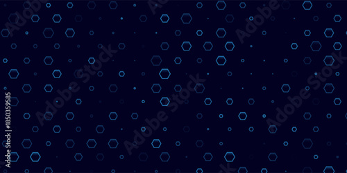 Printdigital glowing blue hexagons for technology or science background. hi tech cyber backdrop for fintech concept, medical research presentation or website cover. vector illustration.eps.10.