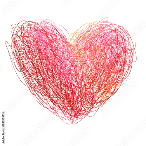 doodle heartsDoodle vector heart. Love symbol, hand painted colorful heart shape