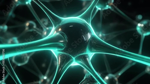 Abstract Blue Glowing Bubble Background with Light Energy Texture