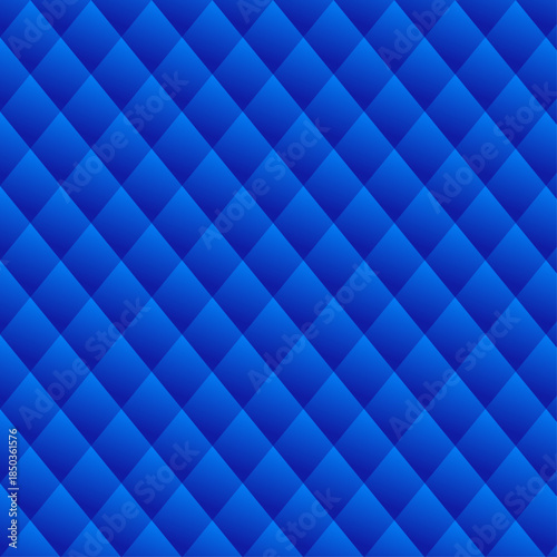Seamless royal blue quilted diamond pattern background providing rich texture perfect for upholstery or graphic design projects