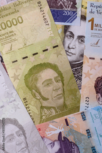 Wallpaper Mural Venezuelan bolivar, cash, currency of Venezuela, banknotes for transactions. Venezuelan bolivar Torontodigital.ca