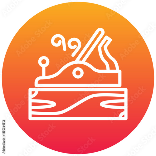 Hand Planer Gradient Icon, Mini Illustration Relate To Carpentry, Wood Industry. Use For Modern Concept, Ui, Ux Web And App Development.