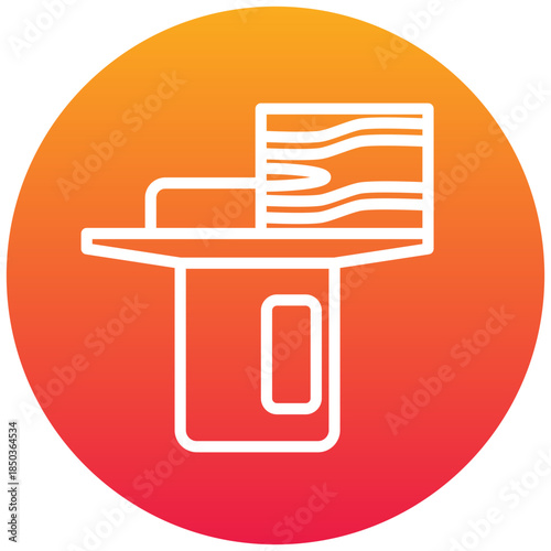 Jointer Machine Gradient Icon, Mini Illustration Relate To Carpentry, Wood Industry. Use For Modern Concept, Ui, Ux Web And App Development.