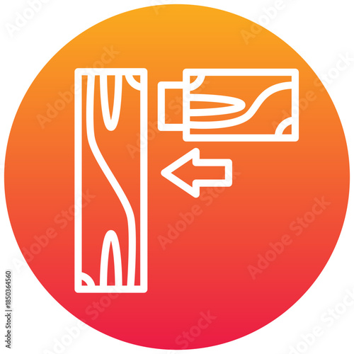 Mortise Join Gradient Icon, Mini Illustration Relate To Carpentry, Wood Industry. Use For Modern Concept, Ui, Ux Web And App Development.
