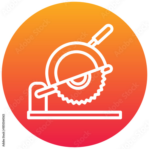 Electric Saw Gradient Icon, Mini Illustration Relate To Carpentry, Wood Industry. Use For Modern Concept, Ui, Ux Web And App Development.