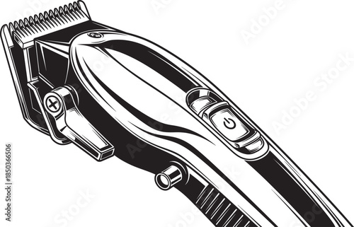 Sleek professional electric hair clipper for stylish grooming and precise haircuts, vector art