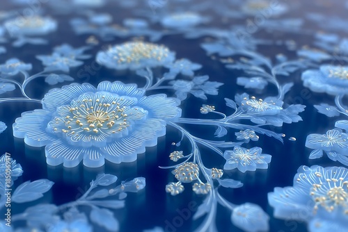 Gold accented floral acrylic wall art panel high resolution picture