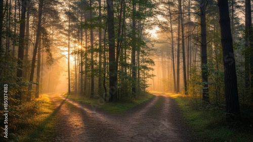Life choices concept showing two paths in nature symbolizing decisions, change, and personal direction