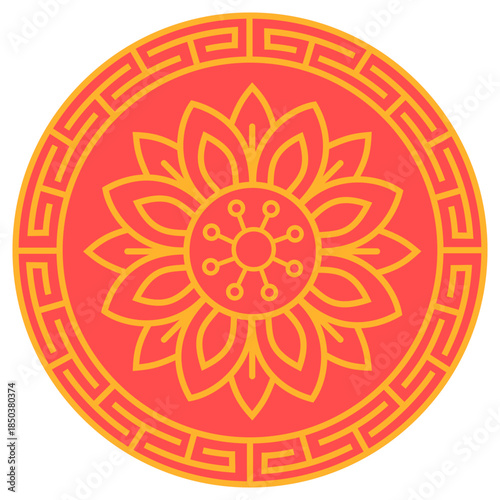 Red Mandala Chinese New Year 