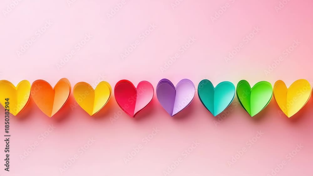 custom made wallpaper toronto digitalA row of colorful Valentine's Day hearts hanging on a string.