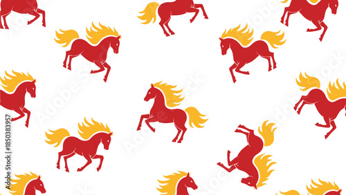 Horses Running Freely in a Field