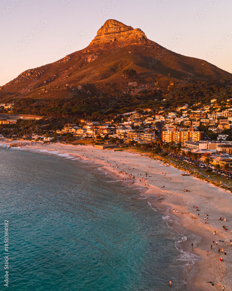 Obraz premium Aerial view from Camps Bay in Cape Town, South Africa