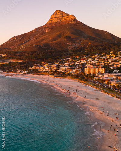Aerial view from Camps Bay in Cape Town, South Africa