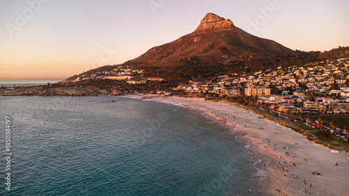 Aerial view from Camps Bay in Cape Town, South Africa