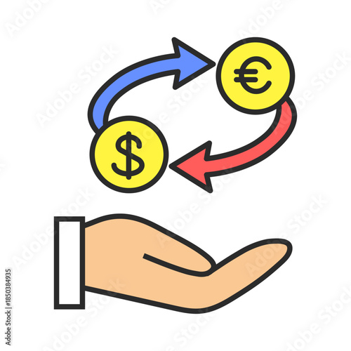 FX、為替、両替、お金、手のひら