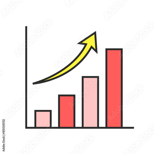 グラフ、売上、販売数、資産運用、利益、成績、業績、上昇、増加