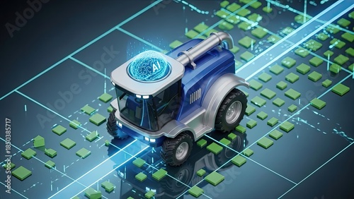 Precision Farming Technology: Automated Harvester And Digital Agriculture