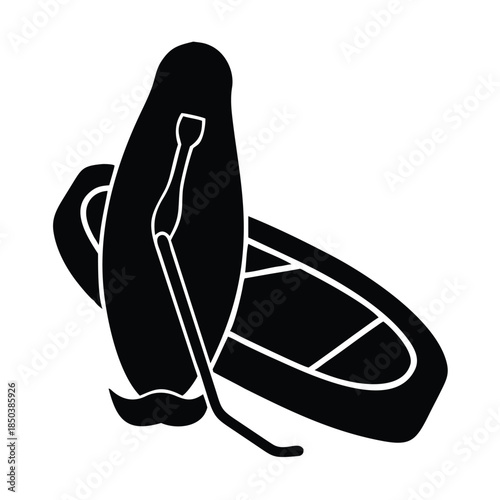 Simple boat with oar illustration