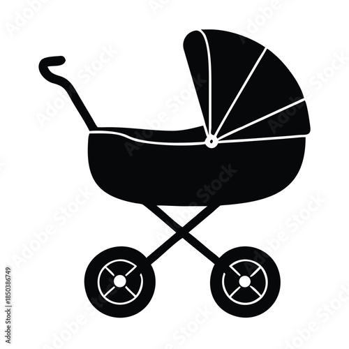 Baby Carriage Silhouette Icon