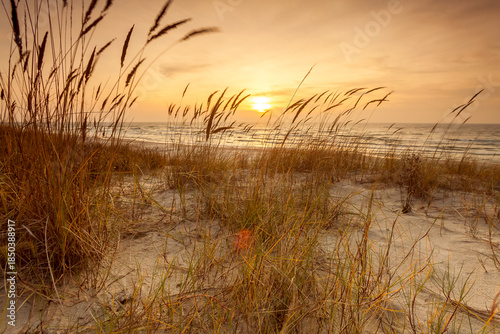 Photos Sunset Over Sand Dunes on the Curonian Spit, Baltic Sea, Lithuania