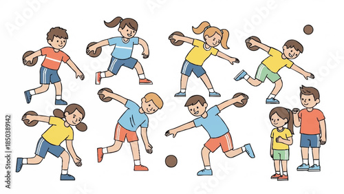 Children Playing Baseball Outdoors