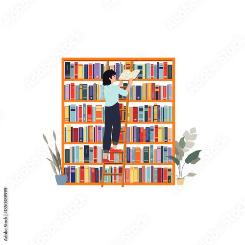 Library icon flat vector design.