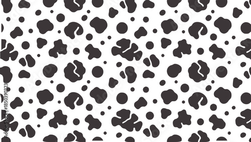 Black and white seamless irregular blob pattern texture