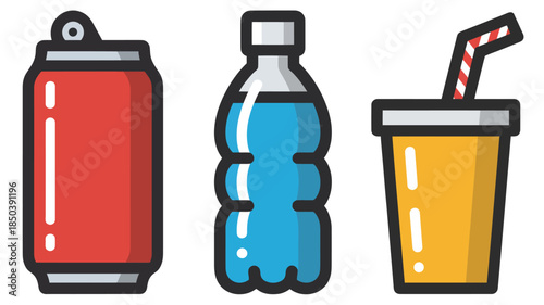 Colorful Beverages on a Table with natural lighting and detailed texture for commercial background