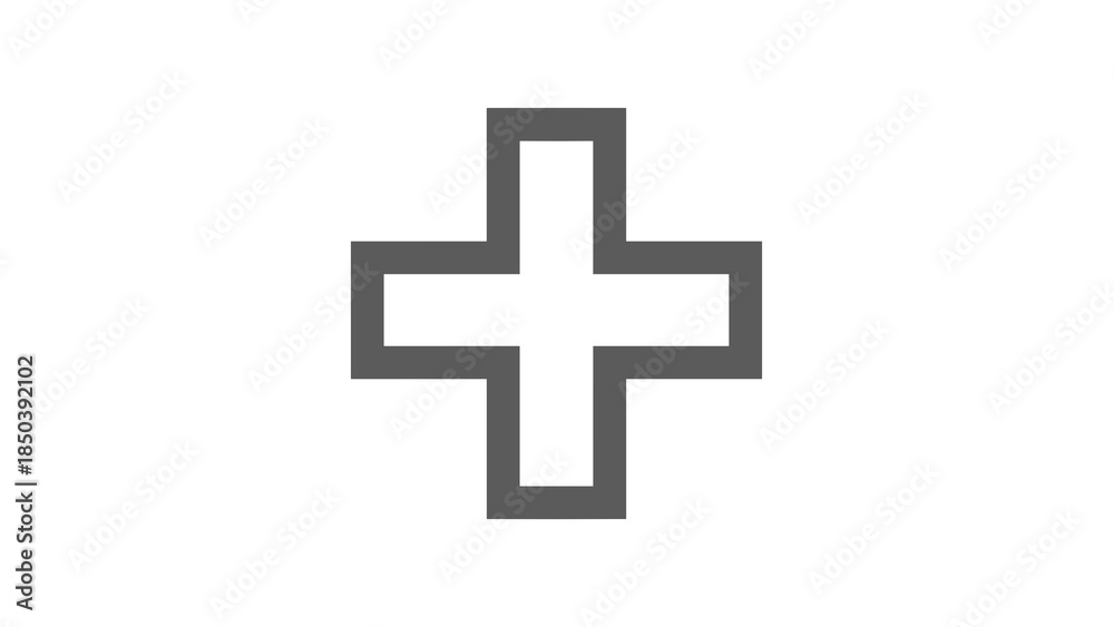 Fototapeta premium Simple Gray Plus Sign Symbol Icon.