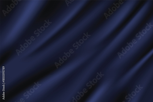 Abstract award background smooth elegant dark blue silk or satin luxury cloth texture background design beautiful material