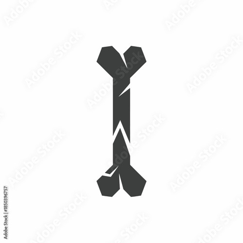 Broken Bone Icon Illustrating Injury and Fragility.