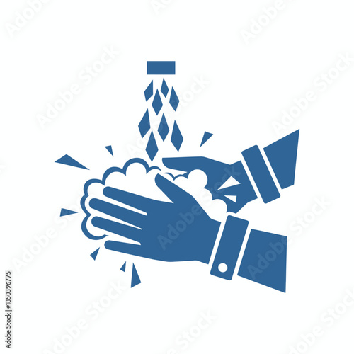 Hands washing with soap and water under a faucet emphasizing hygiene and cleanliness.