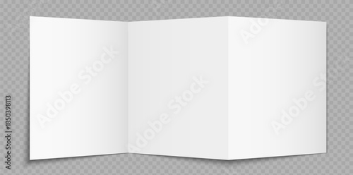 Realistic blank folded brochure mockup for branding, print design, marketing, presentation. Vector illustration