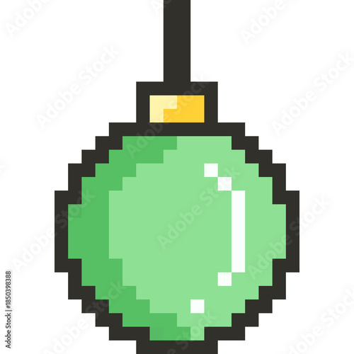 Christmas Pixel Art Icon Set with Santa Claus Snowman and Holiday Decorations