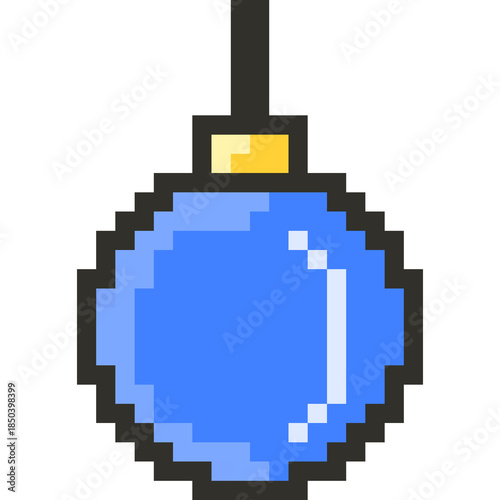 Christmas Pixel Art Icon Set with Santa Claus Snowman and Holiday Decorations